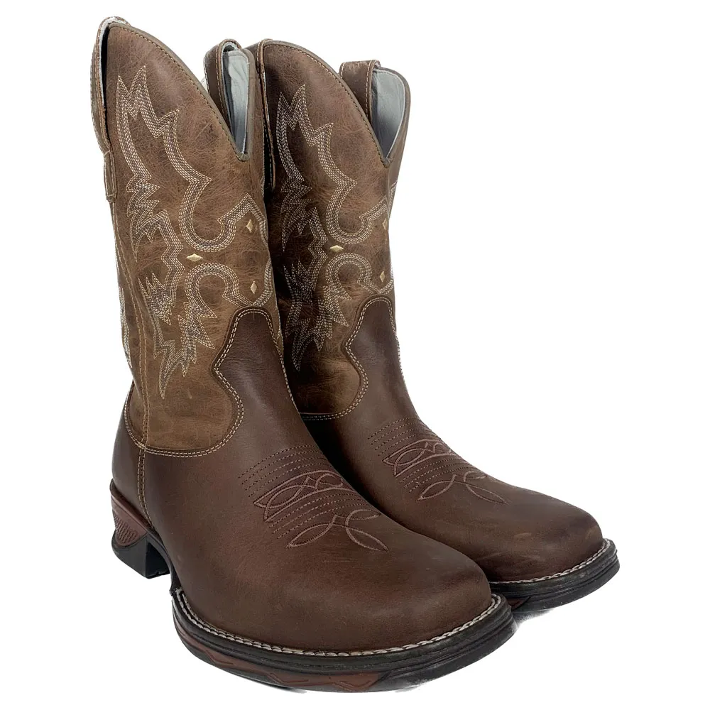 Bota Solado Jump Cafe Masculina Bico Quadrado Oklahoma Country